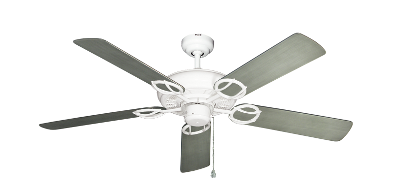 Trinidad Pure White with 52" Outdoor Brushed Nickel BN-1 Blades