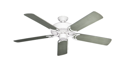 Riviera Pure White with 52" Outdoor Brushed Nickel BN-1 Blades