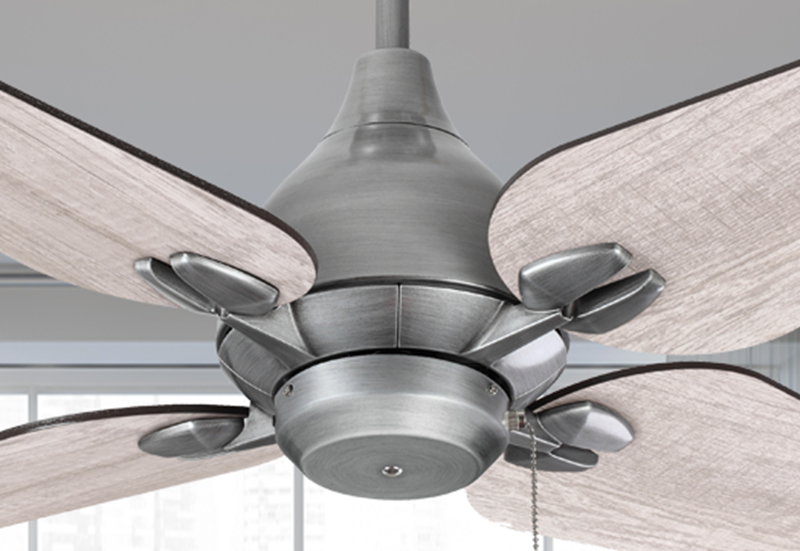Reno 50" Indoor Contemporary Brushed Nickel Ceiling Fan