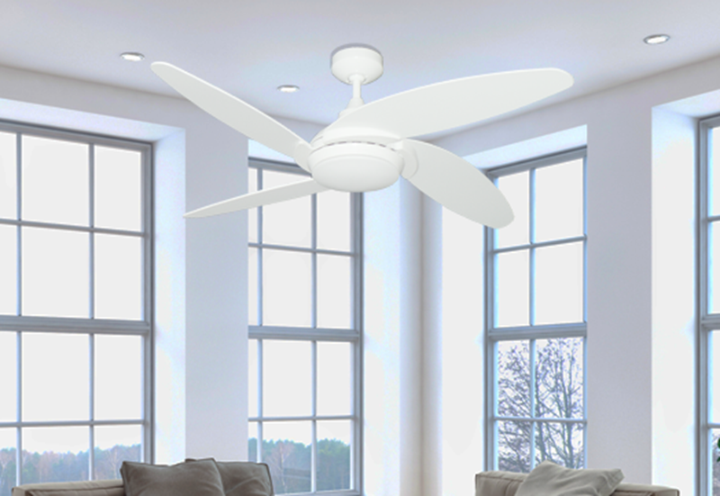 Tuscan 52" Indoor Contemporary Pure White Ceiling Fan with LED Light and Remote