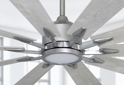 Fusion WiFi Brushed Nickel Ceiling Fan with Light, 66" Blades and Remote