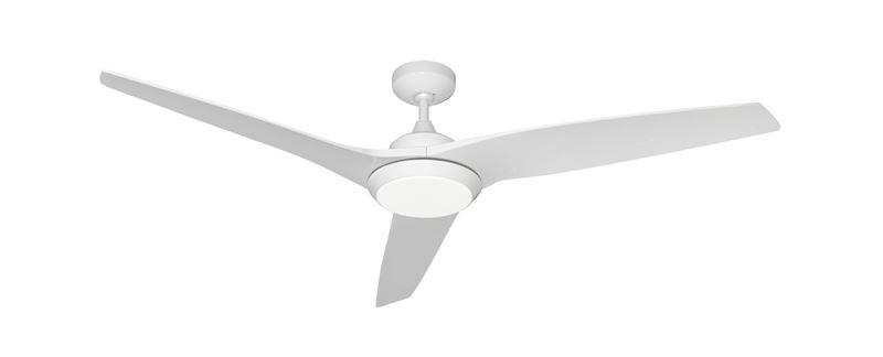 Evolution 60 in. Integrated LED Indoor/Outdoor Pure White Ceiling Fan with Remote Control 