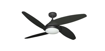 Tuscan 52" Indoor Contemporary Matte Black Ceiling Fan with LED Light and Remote