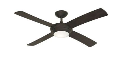 52" Luna Indoor Outdoor Ceiling Fan and Light in Oil Rubbed Bronze with Remote Control	