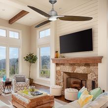 Cresswind 52 in. Indoor Brushed Nickel Smart Ceiling Fan with 18W LED and Remote Control