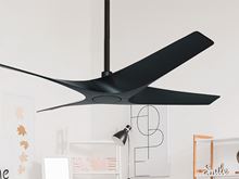 Quatro 56" Matte Black Indoor/Outdoor Ceiling Fan with Remote Control	