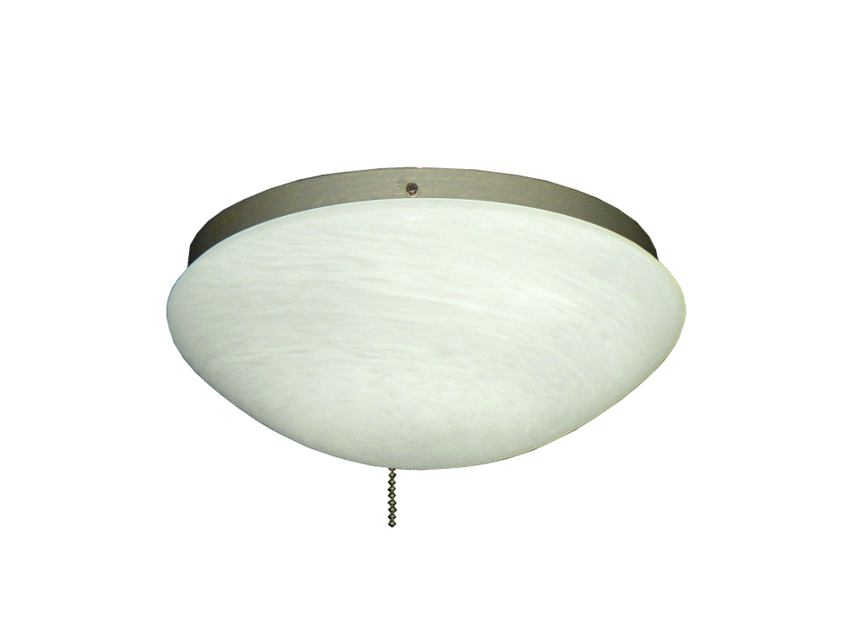 Ceiling Fan Low Profile Light With Oval White Scavo Glass